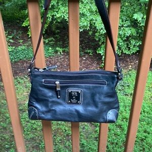 Tignanello black leather shoulder bag